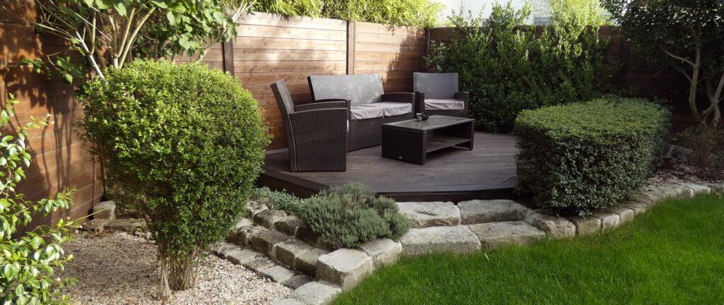maison à vendre les Molières Jardin paysager terrasse bois